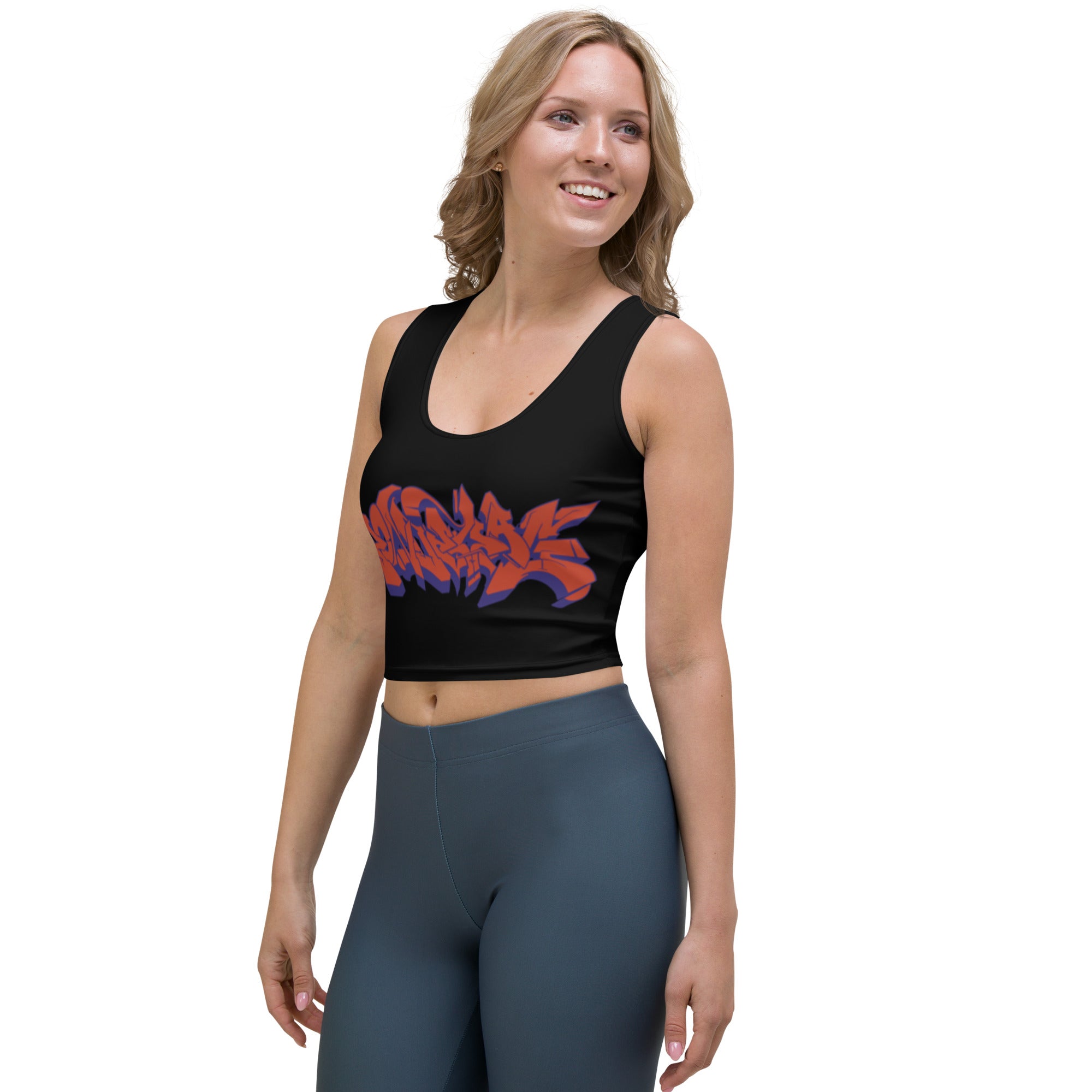 "The Rowdy Icon Crop Top" in Black