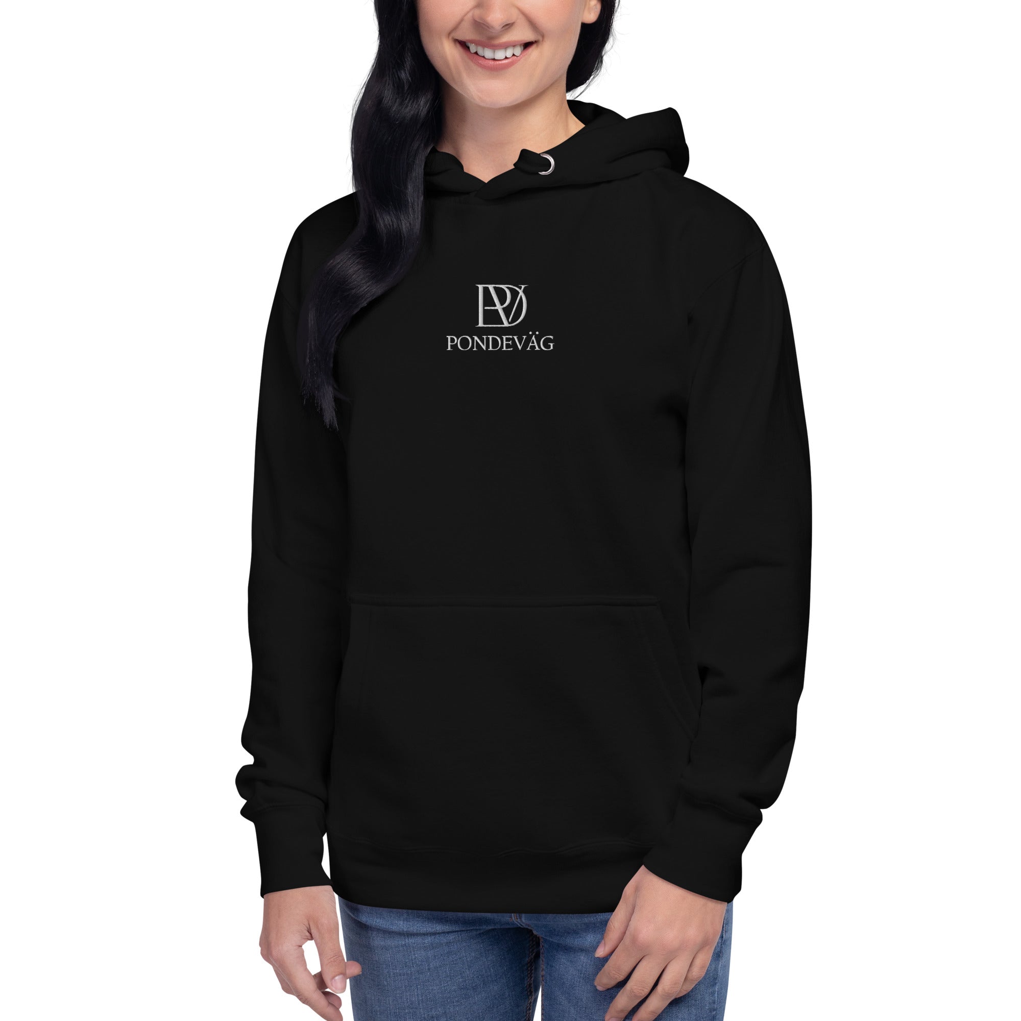 "The PonDeVag Embroidered Classic Hoodie" in Black