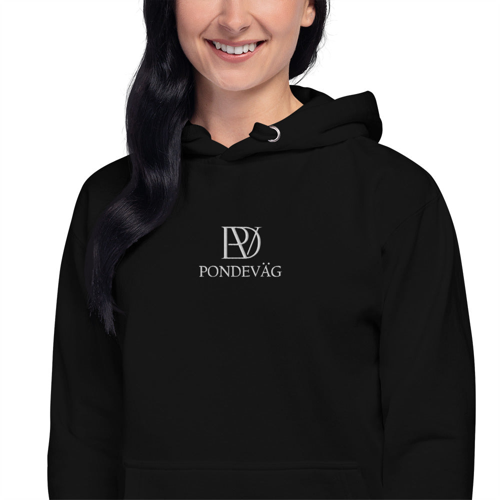 "The PonDeVag Embroidered Classic Hoodie" in Black