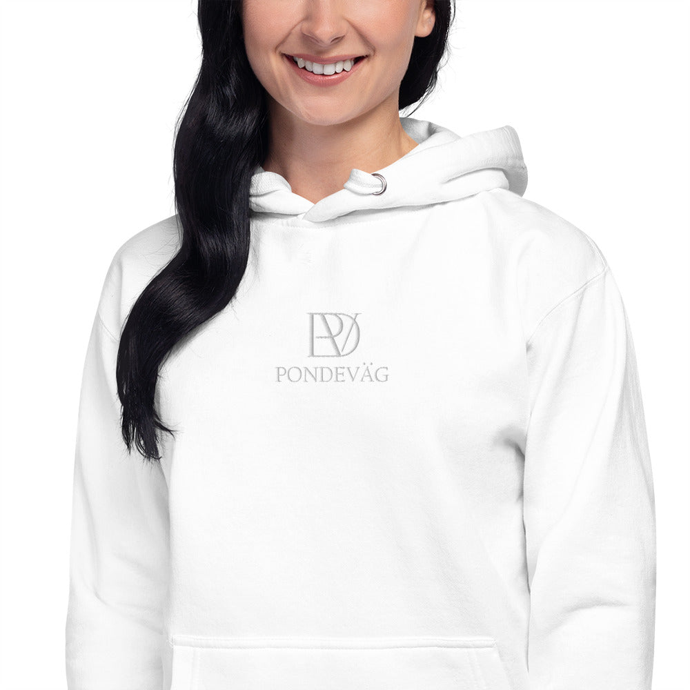 "The PonDeVag Embroidered Classic Hoodie" in White